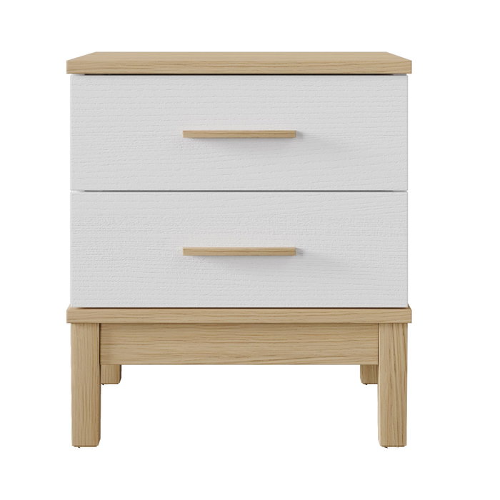 Hanah Home Mesita de Noche Madera y Roble Blanco Hanah Home Mesita de Noche Madera y Roble Blanco